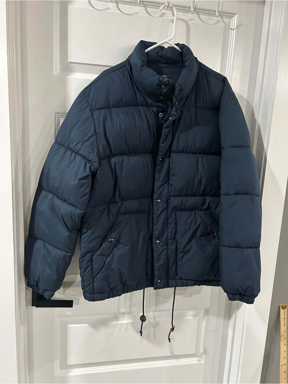 J. Crew Men's Dark Blue Quilted Puffer Jacket